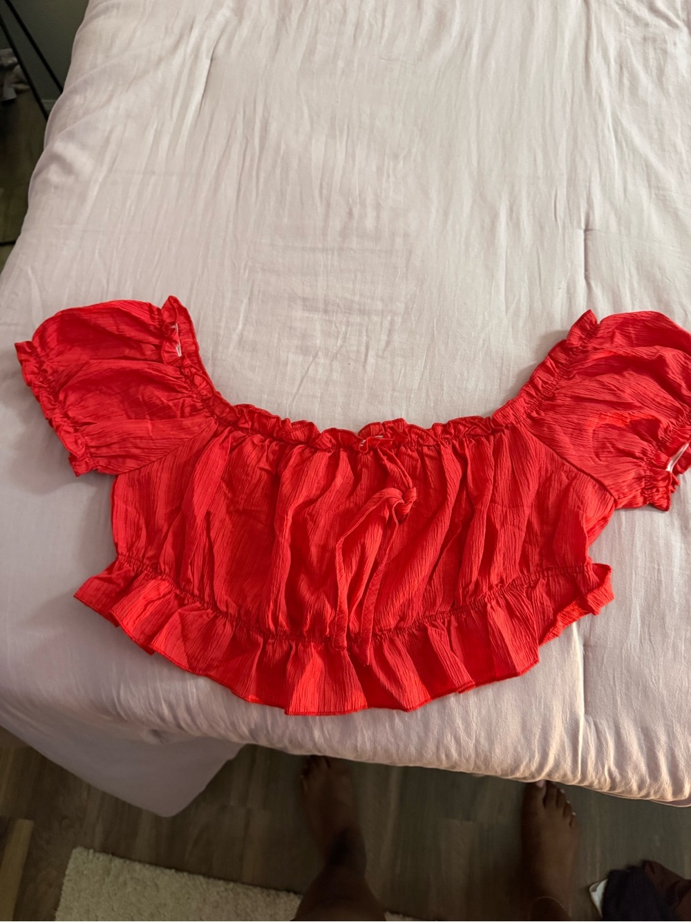 Red Ruffle Two-Piece Dress Set - Picture 2 of 3